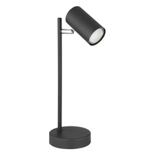 Stolní lampa, kov černý, kabel 1,5m, vypínač, Ø12cm, V:35cm, bez žárovky 1xGU10 LED 5W 230V