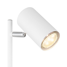 Stolní lampa, kov bílý matný, kabel 1,5m, vypínač, Ø12cm, V:35cm, bez žárovky 1xGU10 LED 5W 230V