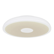 Stropní svítidlo, plast bílý, Bluetooth, reproduktor 3W, päm.funkcia, noční světlo, stmívatelné, IP44 dálkové ovládání, měnič barev, 1xAAA, Ø28cm, V:6cm, LED 18W 230V, zdroj 1900lm, výstup 1100lm, RGB LED 3W, 3000-6500K
