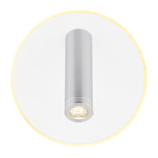 Nástěnné svítidlo, kov, bílá, akryl opál, 2 vypínače samostatně zapínatelné, Ø15cm, H:15cm, včetně 1xLED 6W 230V, 770lm zdroj, 333lm výstup, 3000K, 1xLED 1W 230V, 116lm zdroj, 114lm výstup, 3000K