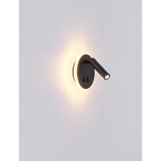 Nástěnné svítidlo, kov, bílá, akryl opál, 2 vypínače samostatně zapínatelné, Ø15cm, H:15cm, včetně 1xLED 6W 230V, 770lm zdroj, 333lm výstup, 3000K, 1xLED 1W 230V, 116lm zdroj, 114lm výstup, 3000K