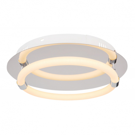 Stropní svítidlo, chrom, plast opál bílý, Ø350, V: 90, včetně 1xLED 13W 230V, 780lm, 3000K