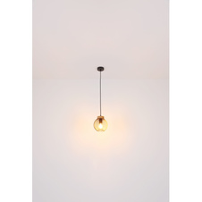 Stolní lampa, hnědé dřevo, kov černý, vypínač, Ø20cm, V:20cm, bez žárovky 1xE27, max. 60W 230V