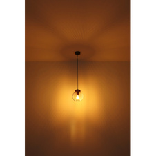 Stolní lampa, hnědé dřevo, kov černý, vypínač, Ø20cm, V:20cm, bez žárovky 1xE27, max. 60W 230V