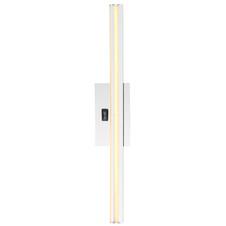 Nástěnné svítidlo, kov chrom, hliník, plast opál satinovaný, IP44, vypínač, ŠxV: 10x61cm, H:6cm, včetně 1xLED 18W 230V, zdroj 2070lm, výstup 760lm, 3000K