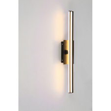 Nástěnné svítidlo, kov chrom, hliník, plast opál satinovaný, IP44, vypínač, ŠxV: 10x61cm, H:6cm, včetně 1xLED 18W 230V, zdroj 2070lm, výstup 760lm, 3000K
