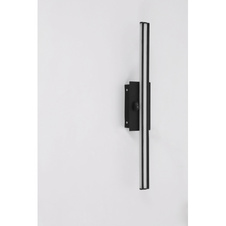 Nástěnné svítidlo, kov chrom, hliník, plast opál satinovaný, IP44, vypínač, ŠxV: 10x61cm, H:6cm, včetně 1xLED 18W 230V, zdroj 2070lm, výstup 760lm, 3000K