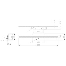 Nástěnné svítidlo, kov chrom, hliník, plast opál satinovaný, IP44, vypínač, ŠxV: 10x61cm, H:6cm, včetně 1xLED 18W 230V, zdroj 2070lm, výstup 760lm, 3000K
