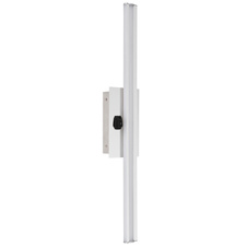 Nástěnné svítidlo, kov chrom, hliník, plast opál satinovaný, IP44, vypínač, ŠxV: 10x61cm, H:6cm, včetně 1xLED 18W 230V, zdroj 2070lm, výstup 760lm, 3000K