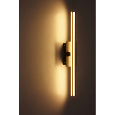 Nástěnné svítidlo, kov chrom, hliník, plast opál satinovaný, IP44, vypínač, ŠxV: 10x61cm, H:6cm, včetně 1xLED 18W 230V, zdroj 2070lm, výstup 760lm, 3000K