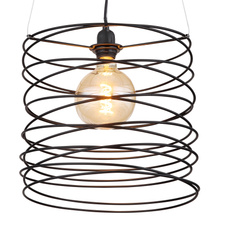 Závěsné svítidlo, kov černý, textilní kabel černý, Ø35cm, V:128cm, bez žárovky 1xE27, max. 60W 230V