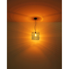 Závěsné svítidlo, kov černý, textilní kabel černý, Ø35cm, V:128cm, bez žárovky 1xE27, max. 60W 230V
