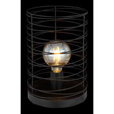 Stolní lampa, kov černý, vypínač, Ø20cm, V:30cm, bez žárovky 1xE27, max. 60W 230V