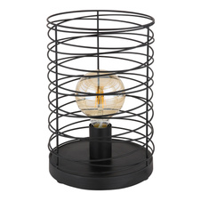 Stolní lampa, kov černý, vypínač, Ø20cm, V:30cm, bez žárovky 1xE27, max. 60W 230V