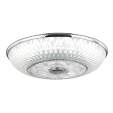 Stropní ventilátor kovový chrom, saténový akryl, motor 30W, stmívatelné, dálkové ovládání, fixace barev, D:550, H:200, vč. 1LED dioda 36W 230V, zdroj 2900lm, výkon 2120lm, CCT 3000-6000K