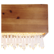 Nástěnné svítidlo, kov černý, dřevo hnědé, plast opál, plastové krystaly čiré, ŠxV: 370x170, H: 110, včetně 1xLED 12W 230V, zdroj 1175lm, výstup 430lm, 3000K