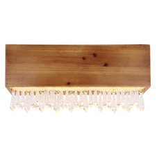 Nástěnné svítidlo, kov černý, dřevo hnědé, plast opál, plastové krystaly čiré, ŠxV: 370x170, H: 110, včetně 1xLED 12W 230V, zdroj 1175lm, výstup 430lm, 3000K