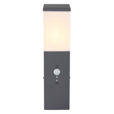 Venkovní svítidlo, nerez antracit, plast bílý, IP44, ŠxV: 8x33cm, H:17cm, bez žárovky 1xE27 LED 15W 230V