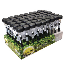 Solární svítidlo, plast černý, plast průhledný, balení 54 ks, IP44, vypínač, včetně 1x AAA 200mAh 1,2V Ni-Mh, ø55, V: 365, včetně 1xLED 0,06W 3,2V, bílá