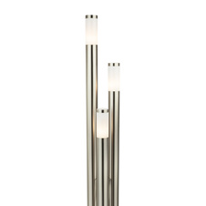 Venkovní svítidlo, nerezová ocel, plast opál, IP44, Ø28cm, V:170cm, bez žárovek 3xE27, max. 60W 230V.
