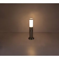 Venkovní svítidlo, nerezová ocel, plast opál, IP44, senzor: 90°, dosah: 9m, Ø13cm, V:45cm, bez žárovky 1xE27, max. 30W 230V.