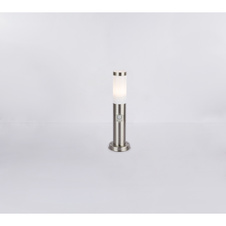 Venkovní svítidlo, nerezová ocel, plast opál, IP44, senzor: 90°, dosah: 9m, Ø13cm, V:45cm, bez žárovky 1xE27, max. 30W 230V.