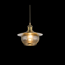 Závěsné svítidlo, kov bronzové barvy, sklo, Ø22cm, V 120cm, bez žárovky 1xE27, max. 60W 230V.