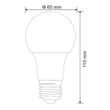 LED žárovka, hliník, plast bílý, AGL vlákna, 2 ks v balení, Ø6cm, V:11cm, 2xE27 LED 9W 230V, 810lm, 3000K.