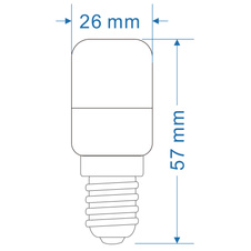 LED žárovka, hliník, plast opál, E14 mini, Ø2,5cm, V:5,8cm, 1xE14 LED 2,5W 230V, 220lm, 3000K.