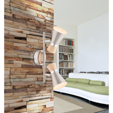 Nástěnné svítidlo, dřevo, kov, nikl, chrom, DxV: 30x16cm, bez žárovek 2xE14, max. 25W 230V.