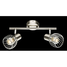 Nástěnné svítidlo, kov, nikl, chrom, DxV: 30x15cm, bez žárovek 2xE14, max. 40W 230V.