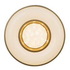 Stropní svítidlo, kov bílý, akryl opál zlatý, Ø41cm, V:10cm, včetně 1xLED 24W 230V, 1000lm, 3000K.