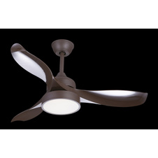 Stropní ventilátor, kov v kávové barvě, sklo satinované, vypínač, dálkové ovládání, Ø115cm, V:45cm, včetně 1xLED 18W 230V, 1292lm, 4000K