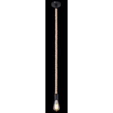 Závěsné svítidlo, kov černý, lano hnědé, Ø10cm, V:166cm, bez žárovky 1xE27, max. 60W 230V