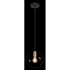 Závěsné svítidlo, kov černý, plastové křišťály průhledné, Ø20cm, V:150cm, bez žárovky 1xE27, max. 60W 230V