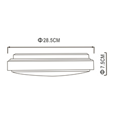 Stropní svítidlo, kov bílý, plast bílý, chrom, třpytivý efekt, Ø29cm, V:8cm, včetně 1xLED 18W 230V, 1750lm, 3000K