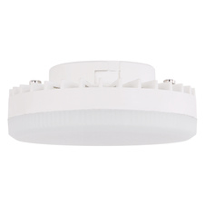 LED žárovka, plast bílý, plast satinovaný, Ø7,5cm, V:2,7cm, 1xGX53 LED 7W 230V, 600lm, 3000K