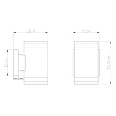 Venkovní svítidlo, hliník bílý, sklo průhledné, svítí nahoru i dolů, IP44, ŠxV: 10x17cm, H:13cm, bez žárovek 2xGX53, max. 11W 230V