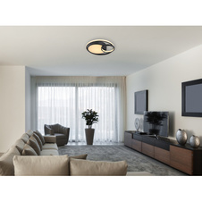 Stropní svítidlo, kov černý matný, plast opál, Ø40cm, V:10cm, včetně 1xLED 36W 230V, zdroj 3800lm, výstup 1400lm, 3000K