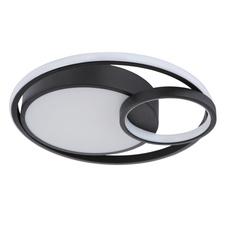 Stropní svítidlo, kov černý matný, plast opál, Ø40cm, V:10cm, včetně 1xLED 36W 230V, zdroj 3800lm, výstup 1400lm, 3000K