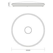 Stropní svítidlo, akryl opál, chrom, třpytivý efekt, kompatibilní s Google Assistant a Alexa, časovač, stmívatelné, dálkové ovládání, Ø50cm, V:7cm, včetně 1xLED 30W+RGB LED 5W 230V, 3400lm zdroj, 2400lm výstup, změna barvy světla 3000-6500K