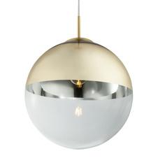 Závěsné svítidlo, kov zlatý, sklo průhledné zlaté, Ø33cm, V:120cm, bez žárovky 1xE27, max. 40W 230V.