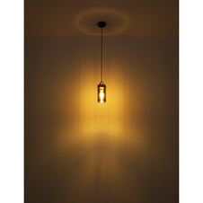 Stolní lampa, kov černý, kov mosaz, kouřové sklo, černý PVC kabel, s vypínačem na kabelu, Ø10cm, V:26cm, délka kabelu 1,5m, bez žárovky 1xE27, max. 40W 230V