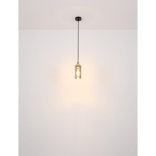 Stolní lampa, kov černý, kov mosaz, kouřové sklo, černý PVC kabel, s vypínačem na kabelu, Ø10cm, V:26cm, délka kabelu 1,5m, bez žárovky 1xE27, max. 40W 230V