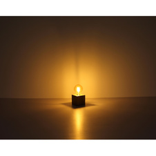 Nástěnné svítidlo, kov černý, MDF imitace dřeva, ŠxV: 9x30cm, H:16cm, bez žárovky 1x E27,max. 60W 230V