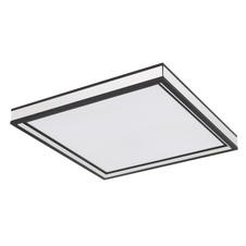 Stropní svítidlo, kov černý, zrcadlo, plast opál, DxŠxV: 30x30x7cm, včetně LED 12W 230V, 1200lm zdroj, 800lm výstup, 3000K