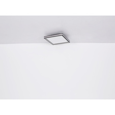 Stropní svítidlo, kov černý, zrcadlo, plast opál, DxŠxV: 30x30x7cm, včetně LED 12W 230V, 1200lm zdroj, 800lm výstup, 3000K