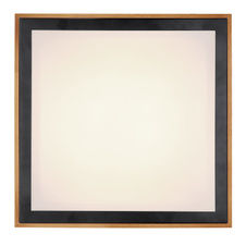 Stropní svítidlo, kov černý, dřevo hnědé, akryl bílý, DxŠxV: 39x39x9cm, včetně LED 24W 230V, 2500lm zdroj, 1020lm výstup, změna barvy světla přepínačem na svítidle 3000/4500/6000K