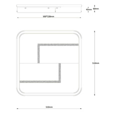 Stropní svítidlo, kov černý a bílý, akryl satinovaný, plast opál, stmívatelné, fixace barvy, SmartLight, aplikace, paměť, noční světlo, dál.ovládání, DxŠxV: 51x51x6cm, LED 50W 230V, 500-5400lm zdroj, 200-2600lm výstup, 2700-6500K