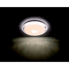 Stropní svítidlo, kov bílý, akryl bílý, třpytivý efekt, průhledné akrylové křišťály, stmívatelné, fixace barvy, SmartLight, aplikace, časovač, dál.ovládání, 2xAAA, Ø50cm, V:10cm, LED 40W 230V 425-4250lm zdroj, 298-2980lm výstup, 2700-6500K